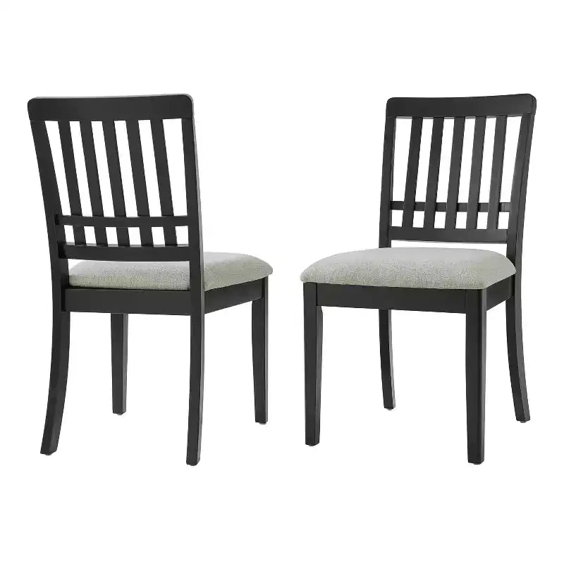 Chaises de salle à manger GDFStudio Yates (lot de 2) avec dossier en bois courbé et assise en tissu gris