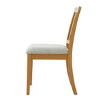 Chaises de salle à manger GDFStudio Yates (lot de 2) avec dossier en bois courbé et assise en tissu gris
