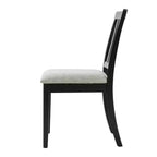 Chaises de salle à manger GDFStudio Yates (lot de 2) avec dossier en bois courbé et assise en tissu gris