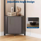 Étagère d'angle haute à 5 niveaux - Vitrine d'angle de 147 cm avec étagères en bois massif - Organisateur d'étagère autoportant robuste pour salon, chambre, cuisine