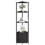5-Tier Tall Corner Shelf - 58 Corner Display Cabinet with Solid Wood Shelves - Heavy Duty Standing Shelf Organizer for Living Room, Bedroom,Kitchen