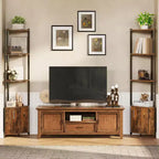 Étagère d'angle, Luminosité réglable, Cadre métallique moderne et étagère en bois, Organisateur peu encombrant pour salon, chambre, cuisine