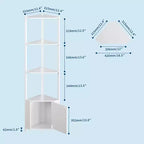 Étagère d'angle, Luminosité réglable, Cadre métallique moderne et étagère en bois, Organisateur peu encombrant pour salon, chambre, cuisine