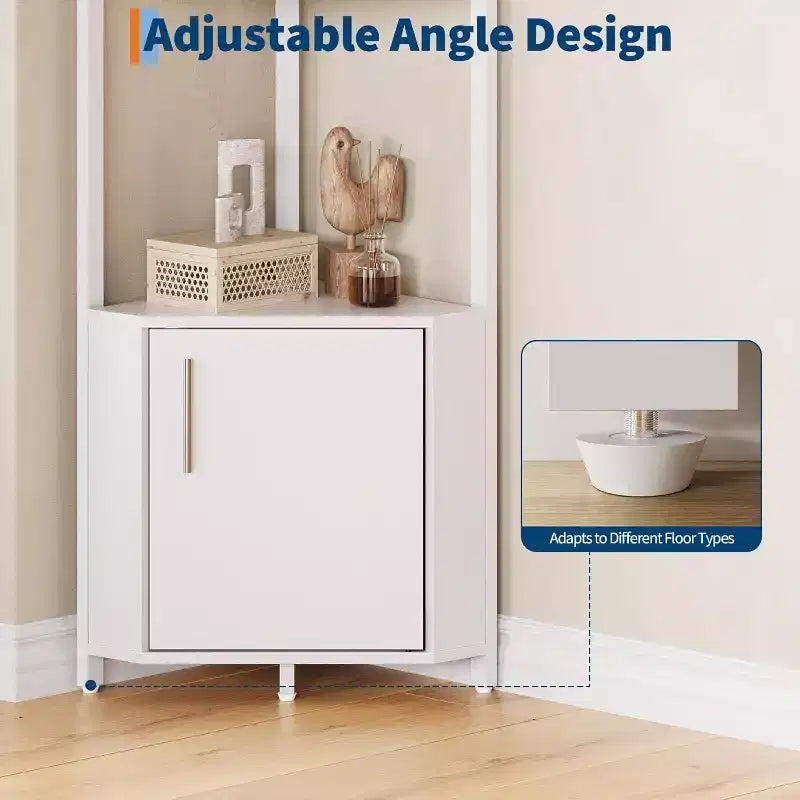 Étagère d'angle, Luminosité réglable, Cadre métallique moderne et étagère en bois, Organisateur peu encombrant pour salon, chambre, cuisine