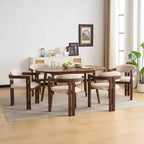Christopher Knight Home Rhiannon Chaises de salle à manger capitonnées en bois d'hévéa de style Mid-Century (Lot de 6)