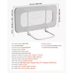 VEVOR Barrière de lit enfant, Garde-corps de lit pour enfants avec tube en fer renforcé et tissu Oxford, Barrière de lit latérale réglable en hauteur, 1 pièce, Gris
