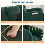 Fauteuil à bascule de chambre d'enfant Teddy, fauteuil à bascule pivotant rembourré avec dossier haut et siège rembourré pour le salon
