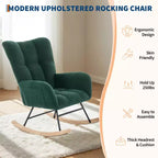 Fauteuil à bascule de chambre d'enfant Teddy, fauteuil à bascule pivotant rembourré avec dossier haut et siège rembourré pour le salon