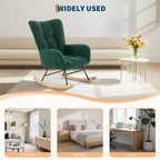 Fauteuil à bascule de chambre d'enfant Teddy, fauteuil à bascule pivotant rembourré avec dossier haut et siège rembourré pour le salon