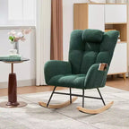 Fauteuil à bascule de chambre d'enfant Teddy, fauteuil à bascule pivotant rembourré avec dossier haut et siège rembourré pour le salon