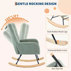 Fauteuil à bascule de chambre d'enfant Teddy, fauteuil à bascule pivotant rembourré avec dossier haut et siège rembourré pour le salon