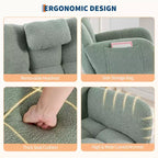 Fauteuil à bascule de chambre d'enfant Teddy, fauteuil à bascule pivotant rembourré avec dossier haut et siège rembourré pour le salon