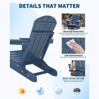 Chaise de patio extérieure, capacité de 172 kg, assise confortable, pliable, pour terrasse, pelouse, jardin