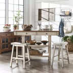 Îlot de cuisine bicolore Keyla avec plateau en chêne - iNSPIRE Q
