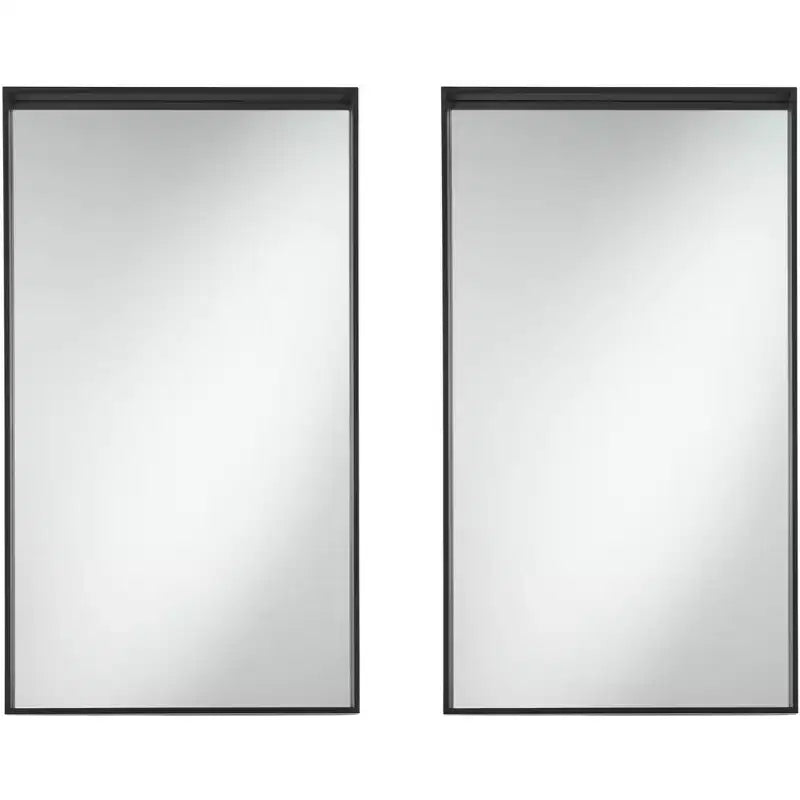 Uttermost Delaney Matte Black 24 x 42 Rectangular Wall Mirrors Set of 2