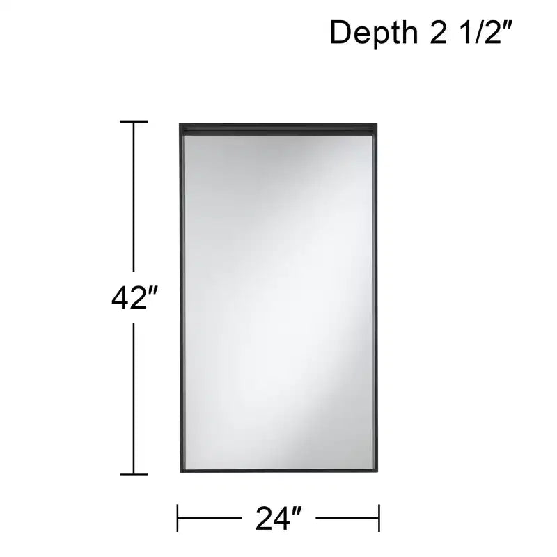 Uttermost Delaney Miroirs Muraux Rectangulaires Noir Mat 24 x 42 - Lot de 2