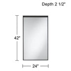 Uttermost Delaney Miroirs Muraux Rectangulaires Noir Mat 24 x 42 - Lot de 2