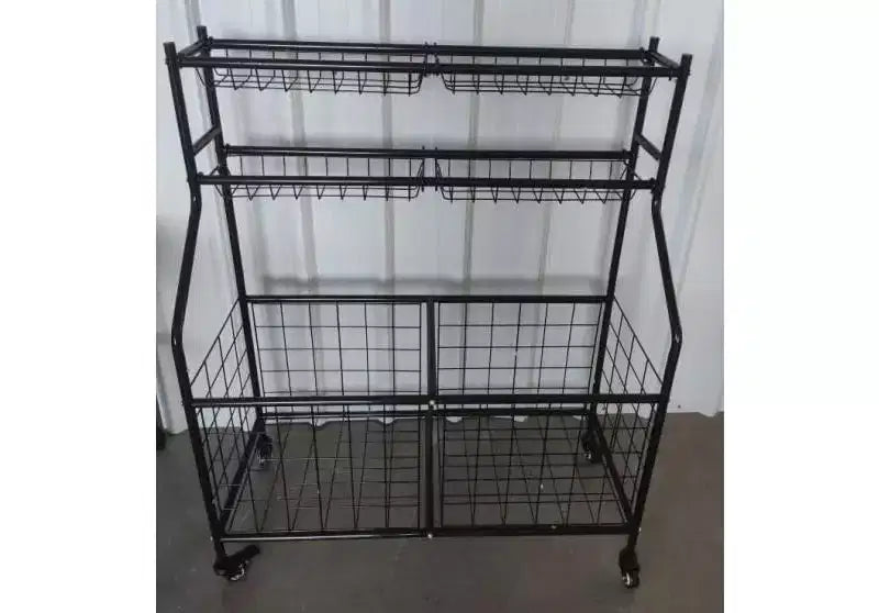 Chariot à roulettes pour ballons, Organisateur d'équipements sportifs et Rangement de garage pour équipements de sport et jouets, Utilisation intérieure/extérieure