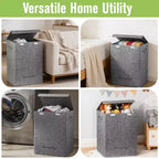 Garnen Panier à linge 70L avec couvercle, paniers à linge avec poignée, bac de rangement pour vêtements sales avec poignée pour chambre d'enfant, bébé ou dortoir