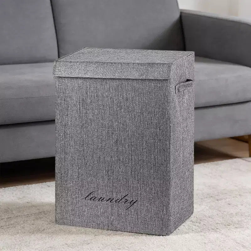 Garnen Panier à linge 70L avec couvercle, paniers à linge avec poignée, bac de rangement pour vêtements sales avec poignée pour chambre d'enfant, bébé ou dortoir