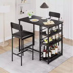 Ensemble table et chaises de bar pour petit espace avec structure en bois, design peu encombrant, fabrication durable, pour appartements et cuisines
