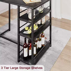 Ensemble table et chaises de bar pour petit espace avec structure en bois, design peu encombrant, fabrication durable, pour appartements et cuisines