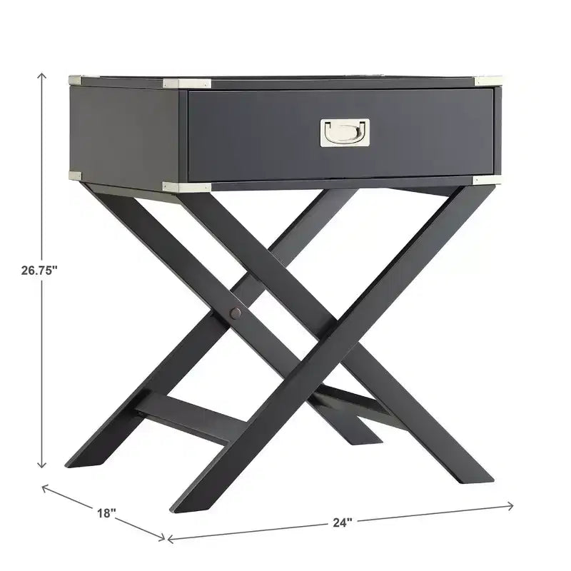 Table de chevet de campagne en bois Borden X-Base - iNSPIRE Q