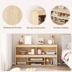 Organisateur de rangement de jouets pour chambre d'enfant avec tiroir, étagère à livres et à jouets en bois à 6 cubes, organisateur de rangement de cubes pour maison de jeu, salle de classe et chambre de bébé