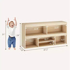 Organisateur de rangement de jouets pour chambre d'enfant avec tiroir, étagère à livres et à jouets en bois à 6 cubes, organisateur de rangement de cubes pour maison de jeu, salle de classe et chambre de bébé