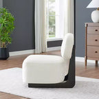Fauteuils d'appoint GDFStudio Durab modernes en bois d'acacia et chenille