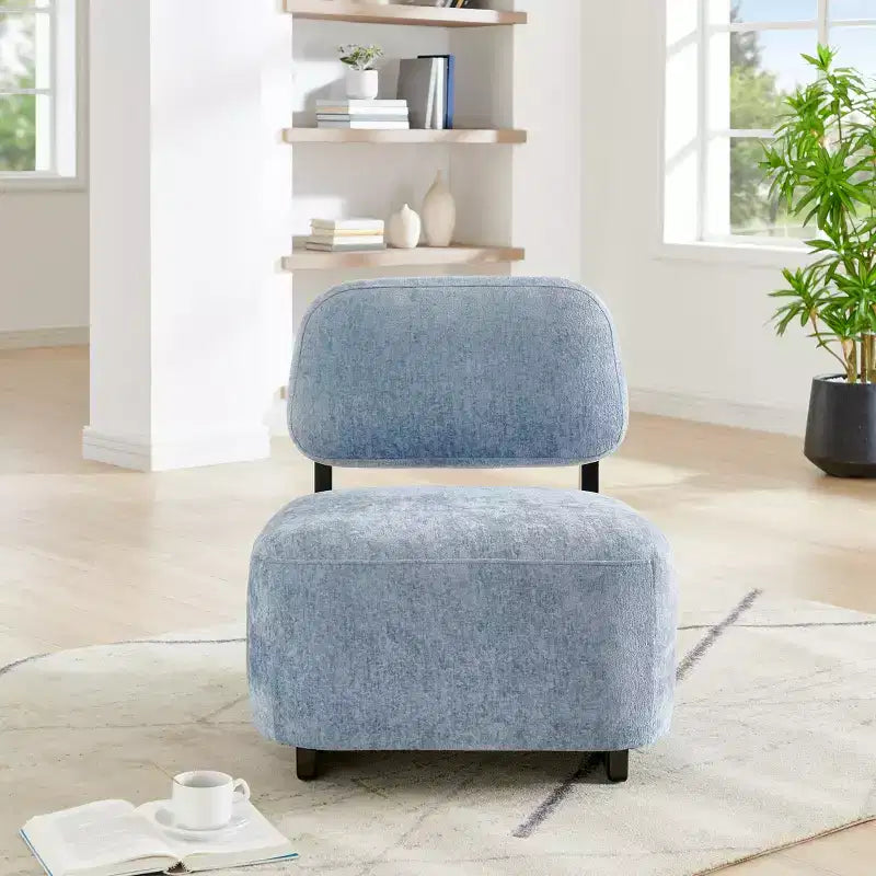Fauteuils d'appoint GDFStudio Durab modernes en bois d'acacia et chenille