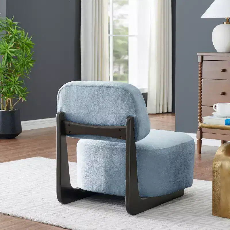 Fauteuils d'appoint GDFStudio Durab modernes en bois d'acacia et chenille