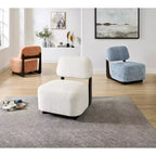 Fauteuils d'appoint GDFStudio Durab modernes en bois d'acacia et chenille