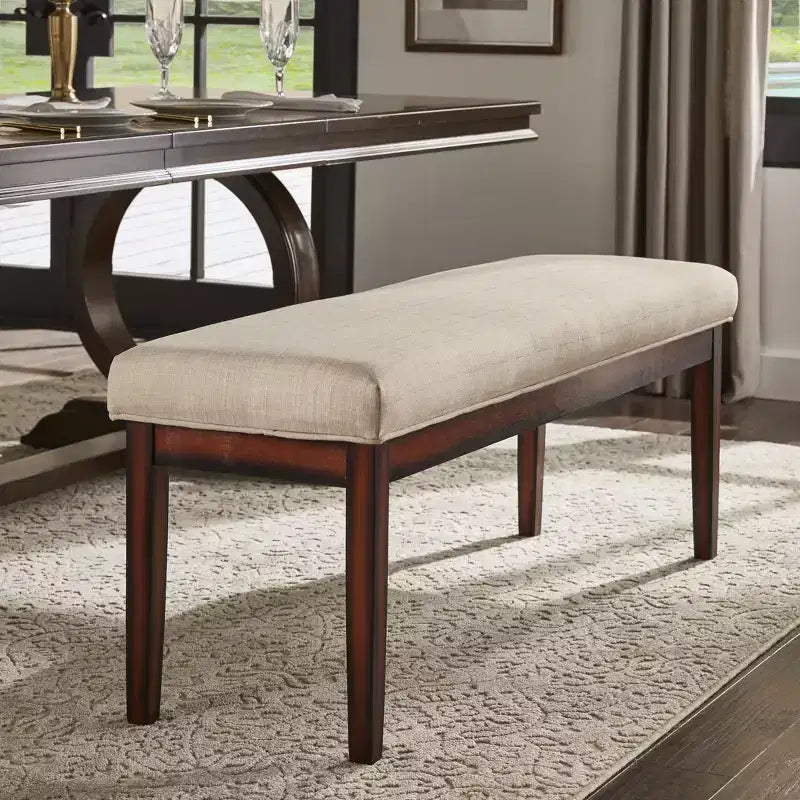 Banc rembourré fini espresso Quinby - iNSPIRE Q