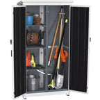 GDLF Armoire de rangement extérieure Bois et métal Abri de jardin pour outils Étanche Robuste 66 H