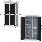 GDLF Armoire de rangement extérieure Bois et métal Abri de jardin pour outils Étanche Robuste 66 H