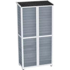 GDLF Armoire de rangement extérieure Bois et métal Abri de jardin pour outils Étanche Robuste 66 H