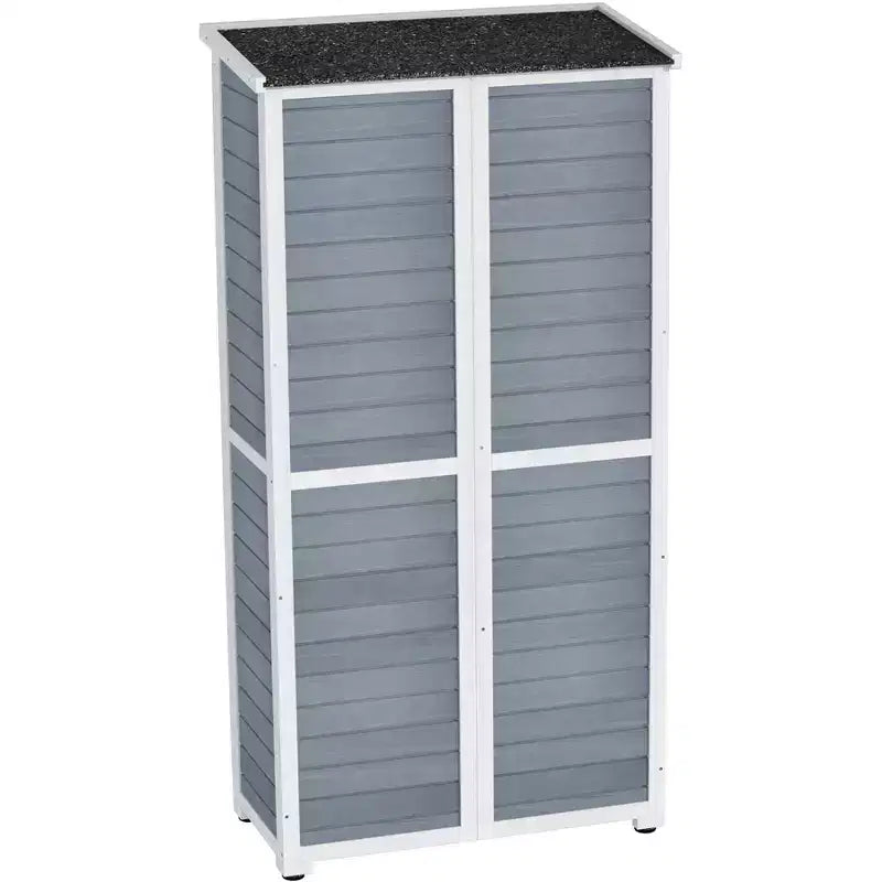 GDLF Armoire de rangement extérieure Bois et métal Abri de jardin pour outils Étanche Robuste 66 H