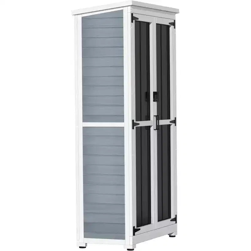 GDLF Armoire de rangement extérieure Bois et métal Abri de jardin pour outils Étanche Robuste 66 H