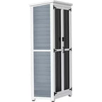 GDLF Armoire de rangement extérieure Bois et métal Abri de jardin pour outils Étanche Robuste 66 H