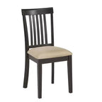 Chaises de salle à manger Kensington Mission à dossier en bois noir et microfibre beige (lot de 2) - Noir/Beige - iNSPIREQ