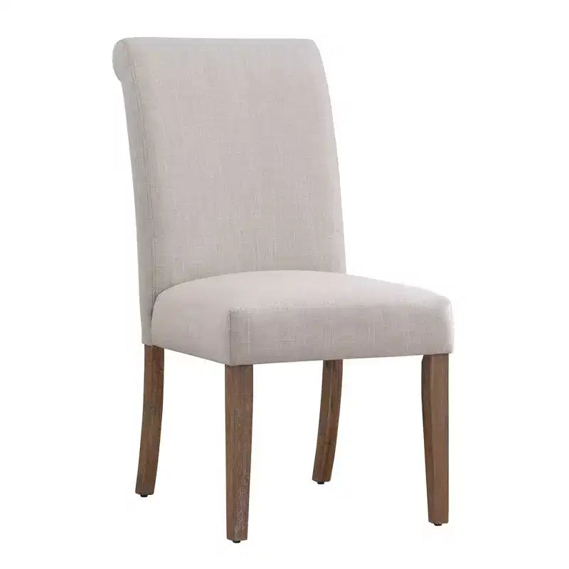 Chaises de salle à manger Parsons déhoussables à dossier roulé Walton Park (lot de 2) - Naturel clair/Beige - iNSPIREQ