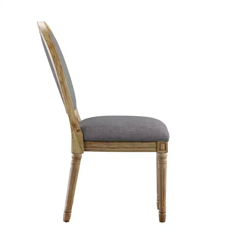 Chaises de salle à manger Aramis rondes en lin et bois (Lot de 2) - iNSPIREQ