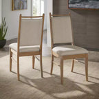 Chaise de salle à manger Fuske en tissu beige et bois (lot de 2) - iNSPIREQ