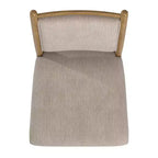 Chaise de salle à manger Fuske en tissu beige et bois (lot de 2) - iNSPIREQ