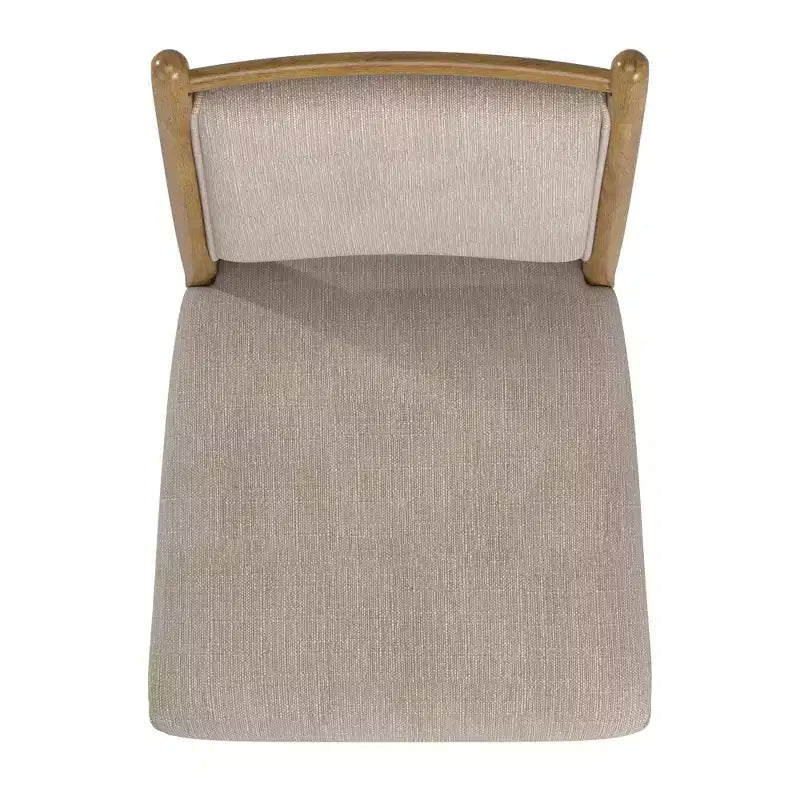 Chaise de salle à manger Fuske en tissu beige et bois (lot de 2) - iNSPIREQ