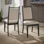 Chaise de salle à manger Fuske en tissu beige et bois (lot de 2) - iNSPIREQ