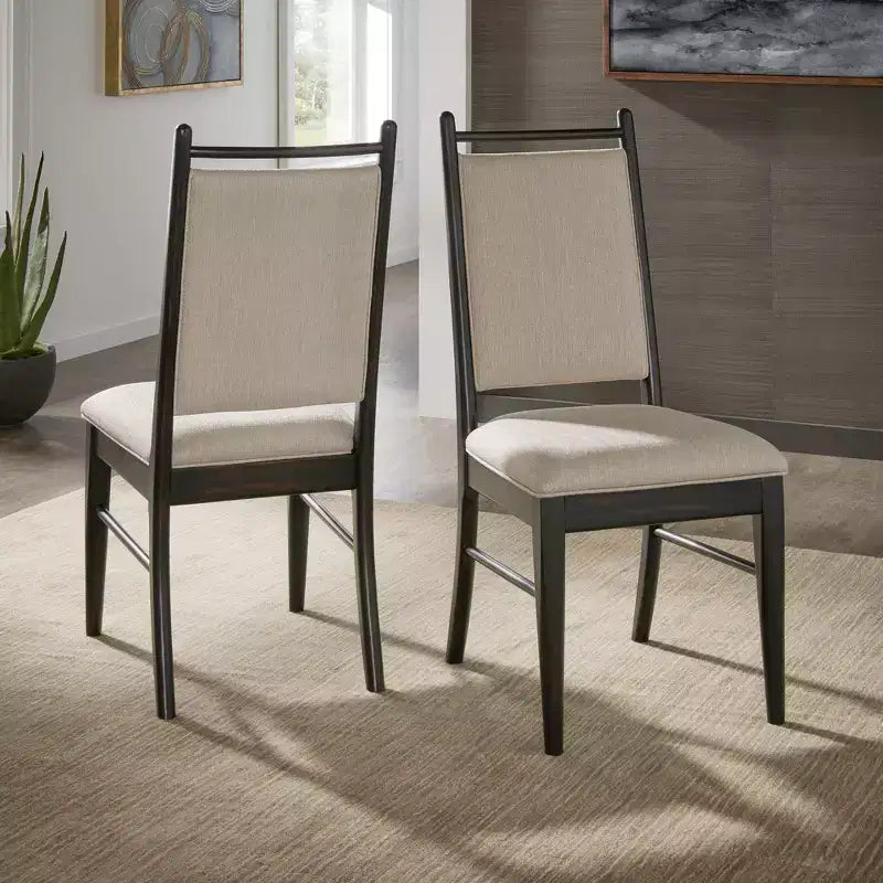 Chaise de salle à manger Fuske en tissu beige et bois (lot de 2) - iNSPIREQ