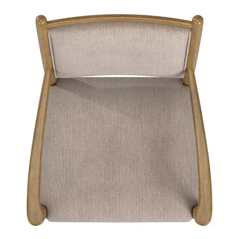 Fauteuil Fuske en tissu beige et bois (lot de 2) - iNSPIREQ