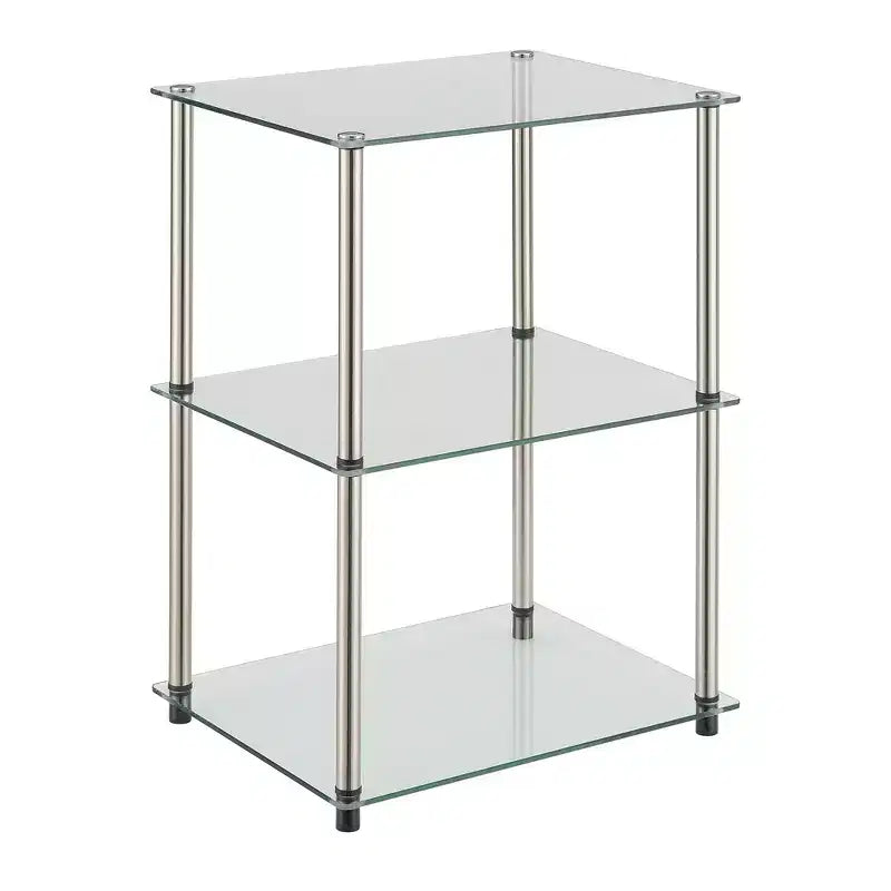 HomeStock Rectangle Plateau en verre Table d'appoint 1 pièce